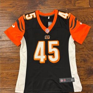 Nike Black and Orange Football Jersey